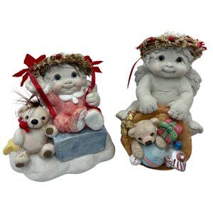 VTG Dreamsicles Collectible Christmas Figurines Lot Of 2 Open Me First & Toyland